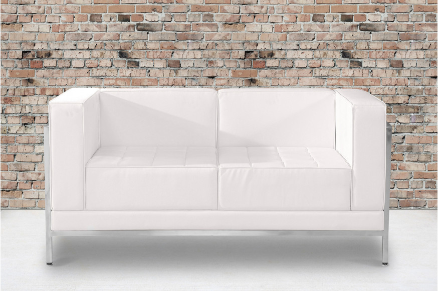 BLNK™ HERCULES Imagination Series LeatherSoft Contemporary Loveseat with Encasing Frame - Melrose White