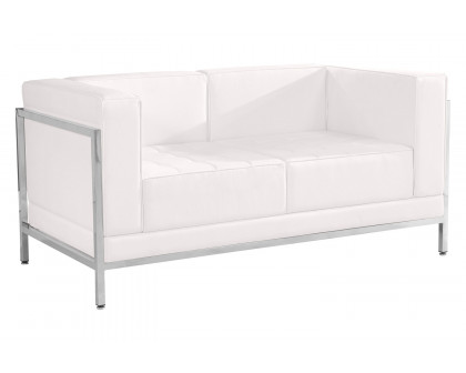 BLNK™ HERCULES Imagination Series LeatherSoft Contemporary Loveseat with Encasing Frame - Melrose White