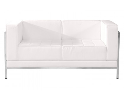 BLNK™ HERCULES Imagination Series LeatherSoft Contemporary Loveseat with Encasing Frame - Melrose White