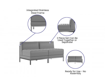 BLNK - HERCULES Imagination Series LeatherSoft Waiting Room Lounge Set, Reception Bench 2 Piece