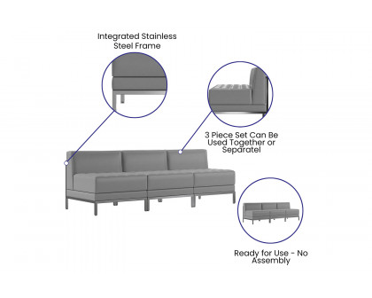 BLNK - HERCULES Imagination Series LeatherSoft Waiting Room Lounge Set, Reception Bench 3 Piece