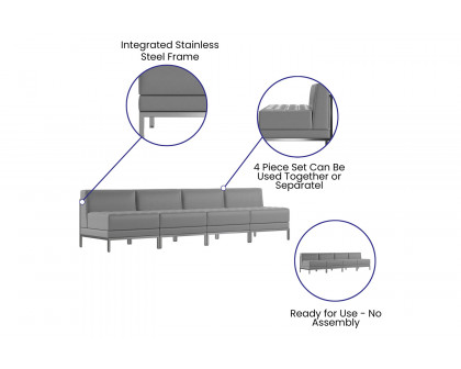 BLNK™ - HERCULES Imagination Series LeatherSoft Waiting Room Lounge Set, Reception Bench 4 Piece