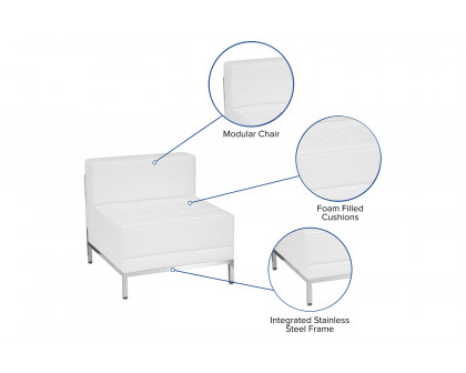 BLNK HERCULES Imagination Series LeatherSoft Contemporary Middle Chair - Melrose White