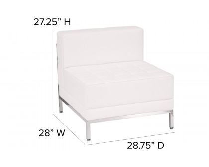 BLNK HERCULES Imagination Series LeatherSoft Contemporary Middle Chair - Melrose White