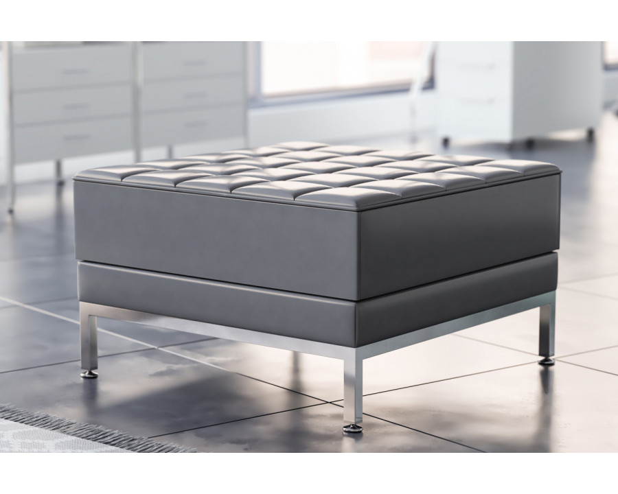 BLNK HERCULES Imagination Series LeatherSoft Ottoman - Gray