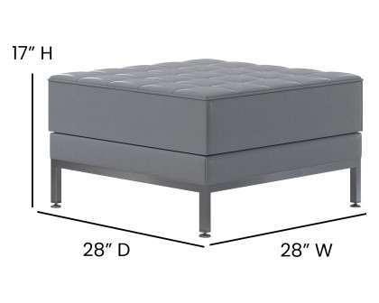 BLNK HERCULES Imagination Series LeatherSoft Ottoman - Gray