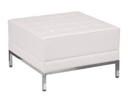 BLNK HERCULES Imagination Series LeatherSoft Ottoman - Melrose White