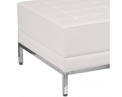 BLNK HERCULES Imagination Series LeatherSoft Ottoman - Melrose White