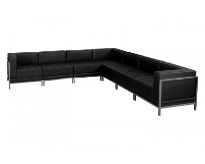 BLNK™ HERCULES Imagination Series Set 1 LeatherSoft Sectional Configuration 7 Pieces - Black