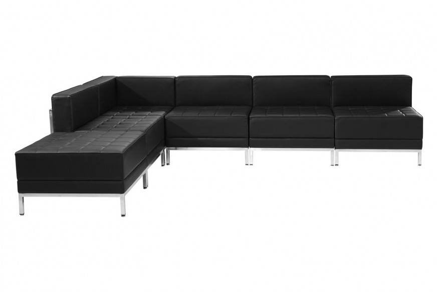 BLNK™ HERCULES Imagination Series Set 10 LeatherSoft Sectional Configuration 6 Pieces - Black