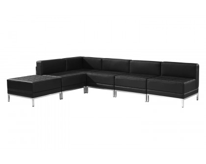 BLNK™ HERCULES Imagination Series Set 10 LeatherSoft Sectional Configuration 6 Pieces - Black