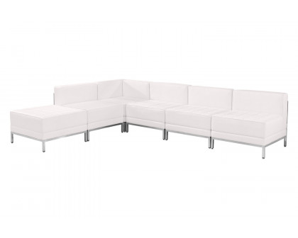 BLNK™ HERCULES Imagination Series Set 10 LeatherSoft Sectional Configuration 6 Pieces - Melrose White