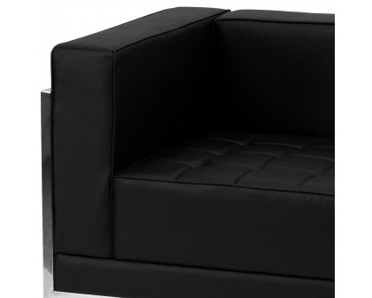 BLNK - HERCULES Imagination Series Set 7 LeatherSoft Sectional Configuration 9 Pieces in Black