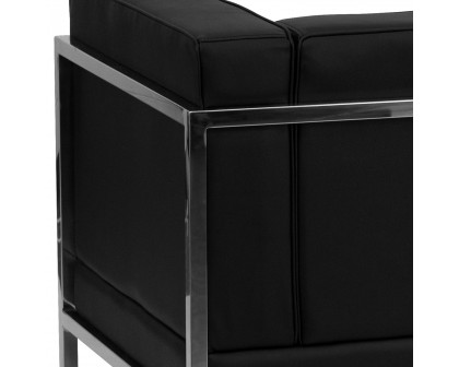 BLNK - HERCULES Imagination Series Set 7 LeatherSoft Sectional Configuration 9 Pieces in Black