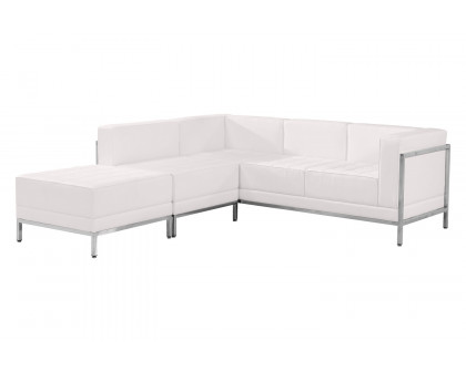 BLNK HERCULES Imagination Series LeatherSoft Sectional Configuration 3 Pieces - Melrose White