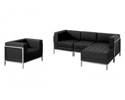 BLNK - HERCULES Imagination Series LeatherSoft Sectional and Chair 5 Pieces