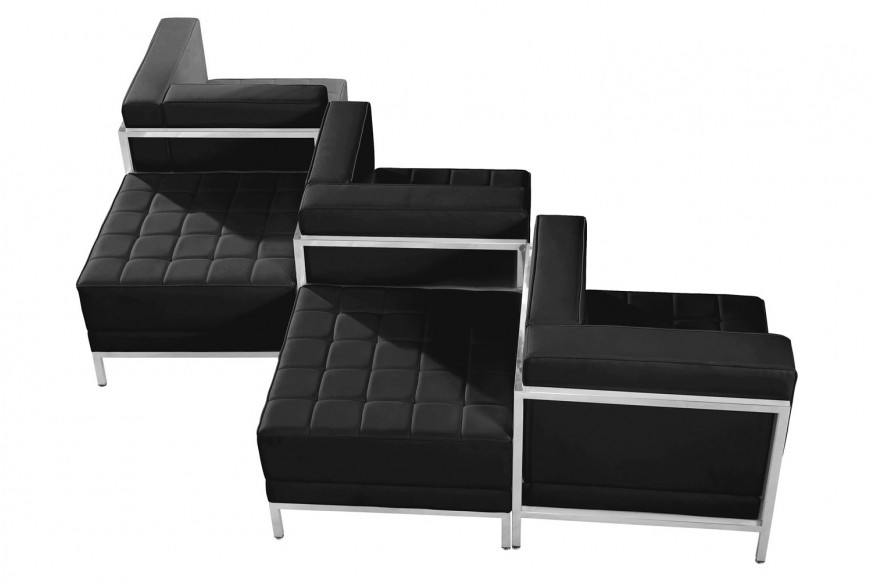 BLNK™ HERCULES Imagination Series LeatherSoft Chair and Ottoman Set 5 Piece - Black