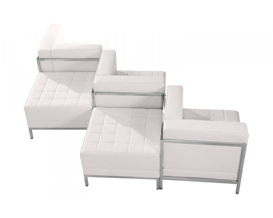 BLNK HERCULES Imagination Series LeatherSoft Chair and Ottoman Set 5 Piece - White