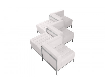 BLNK HERCULES Imagination Series LeatherSoft Chair and Ottoman Set 5 Piece - White