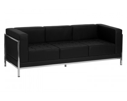 BLNK HERCULES Imagination Series LeatherSoft Contemporary Sofa with Encasing Frame - Black