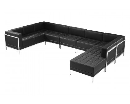 BLNK HERCULES Imagination Series LeatherSoft U-Shape Sectional Configuration 7 Pieces - Black