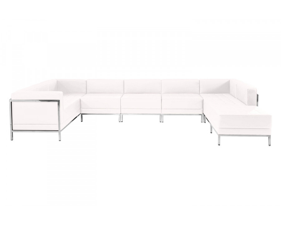 BLNK HERCULES Imagination Series LeatherSoft U-Shape Sectional Configuration 7 Pieces - Melrose White