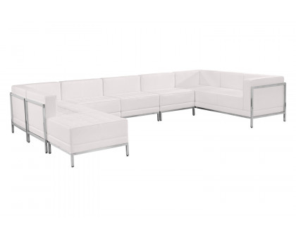 BLNK HERCULES Imagination Series LeatherSoft U-Shape Sectional Configuration 7 Pieces - Melrose White