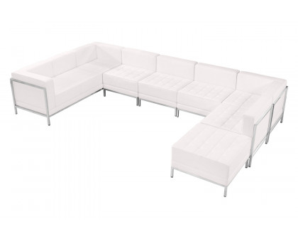 BLNK HERCULES Imagination Series LeatherSoft U-Shape Sectional Configuration 7 Pieces - Melrose White