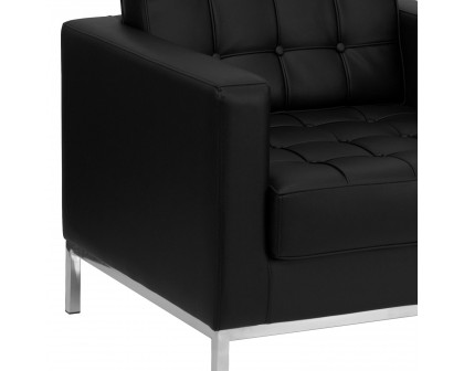 BLNK™ HERCULES Lacey Series LeatherSoft Contemporary Chair with Stainless Steel Frame - Black