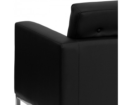 BLNK™ HERCULES Lacey Series LeatherSoft Contemporary Chair with Stainless Steel Frame - Black