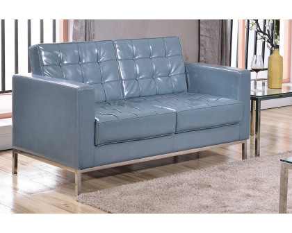 BLNK HERCULES Lacey Series LeatherSoft Contemporary Loveseat with Stainless Steel Frame