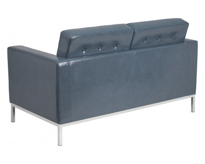 BLNK HERCULES Lacey Series LeatherSoft Contemporary Loveseat with Stainless Steel Frame - Gray