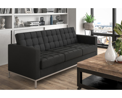 BLNK HERCULES Lacey Series LeatherSoft Contemporary Sofa with Stainless Steel Frame