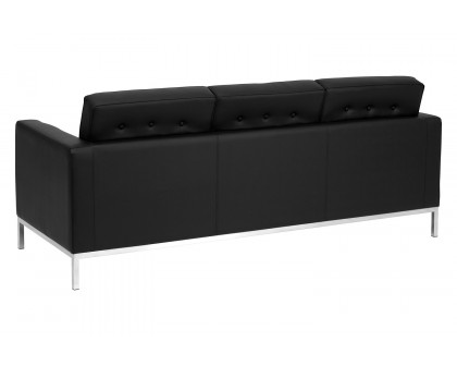 BLNK HERCULES Lacey Series LeatherSoft Contemporary Sofa with Stainless Steel Frame - Black