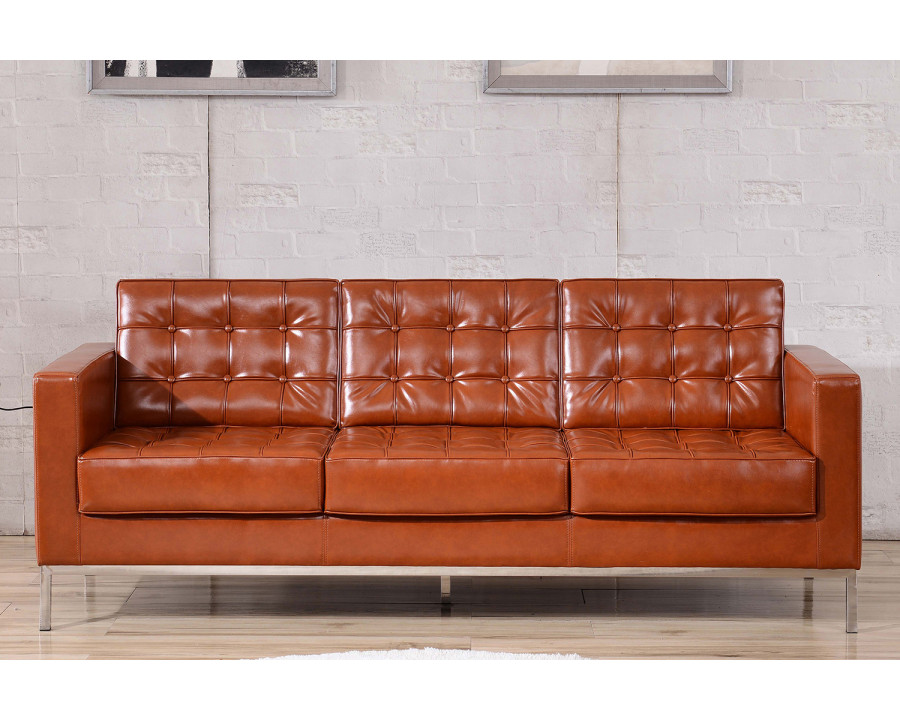 BLNK HERCULES Lacey Series LeatherSoft Contemporary Sofa with Stainless Steel Frame