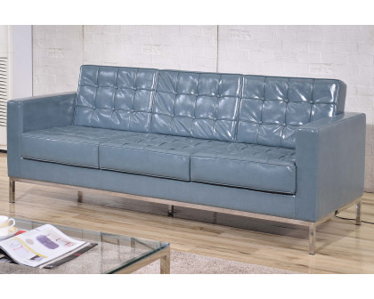 BLNK HERCULES Lacey Series LeatherSoft Contemporary Sofa with Stainless Steel Frame