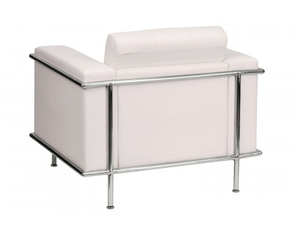 BLNK HERCULES Lacey Series LeatherSoft Contemporary Chair with Encasing Frame - Melrose White