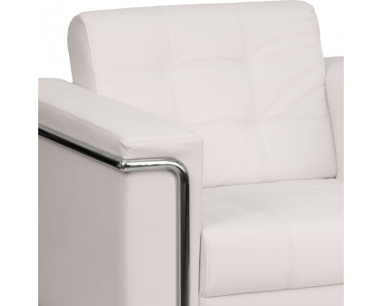 BLNK HERCULES Lacey Series LeatherSoft Contemporary Chair with Encasing Frame - Melrose White