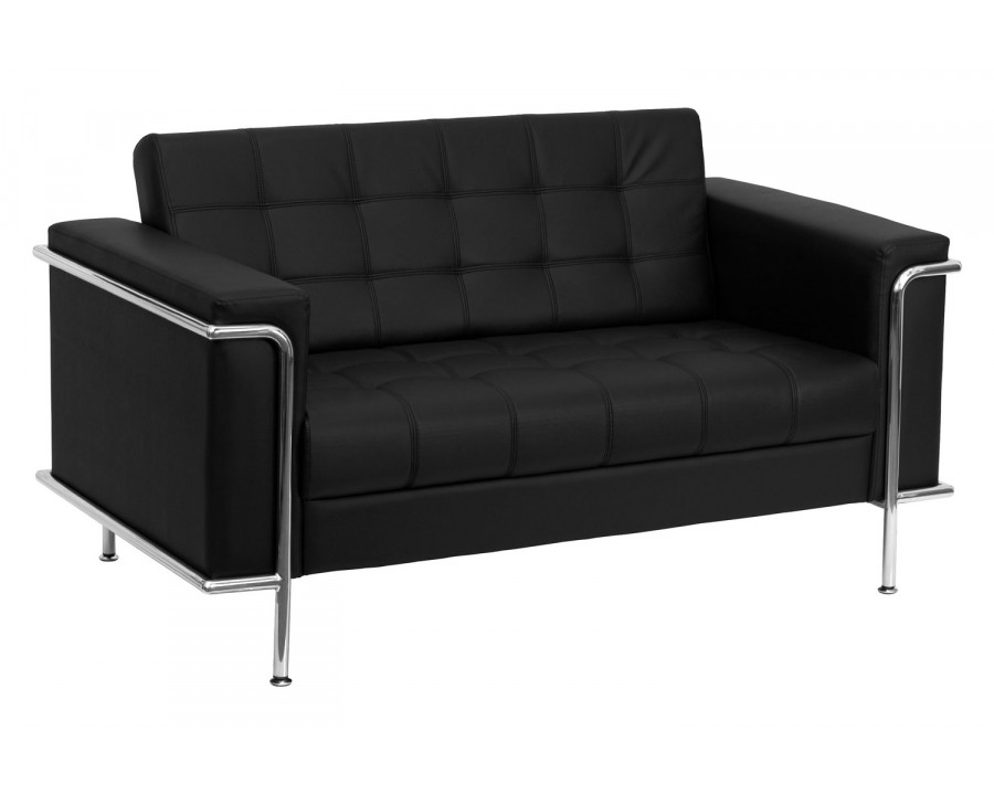 BLNK HERCULES Lesley Series LeatherSoft Contemporary Loveseat with Encasing Frame - Black