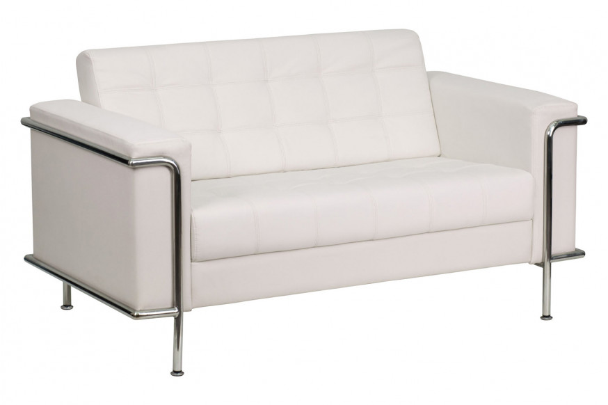 BLNK™ HERCULES Lesley Series LeatherSoft Contemporary Loveseat with Encasing Frame - Melrose White