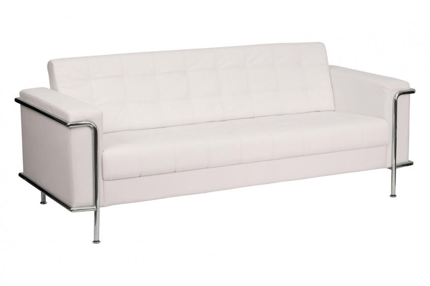 BLNK™ HERCULES Lacey Series LeatherSoft Contemporary Sofa with Encasing Frame - Melrose White