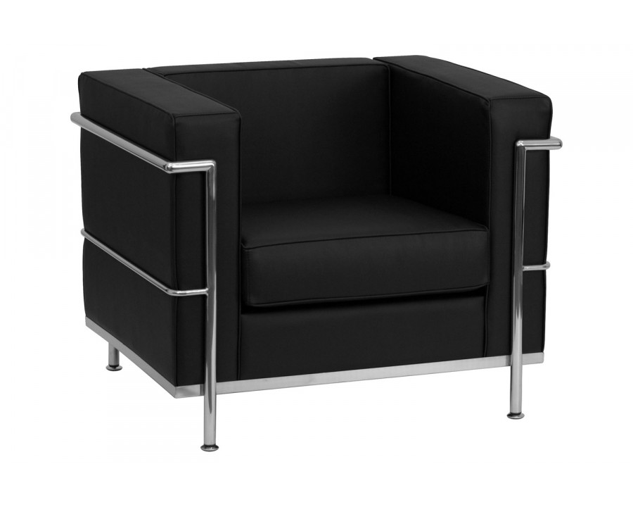 BLNK HERCULES Regal Series LeatherSoft Contemporary Chair with Encasing Frame - Black