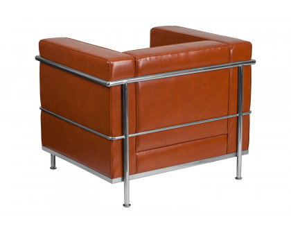 BLNK Hercules Regal Series LeatherSoft Contemporary Chair with Encasing Frame - Cognac