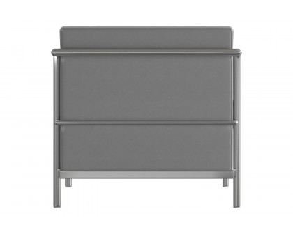 BLNK Hercules Regal Series LeatherSoft Contemporary Chair with Encasing Frame - Gray