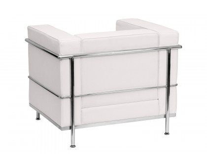 BLNK Hercules Regal Series LeatherSoft Contemporary Chair with Encasing Frame - Melrose White