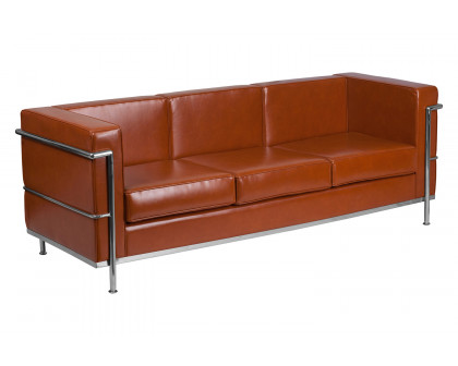 BLNK HERCULES Regal Series LeatherSoft Contemporary Sofa with Encasing Frame - Cognac