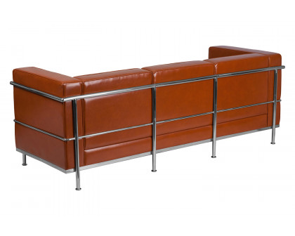 BLNK HERCULES Regal Series LeatherSoft Contemporary Sofa with Encasing Frame - Cognac