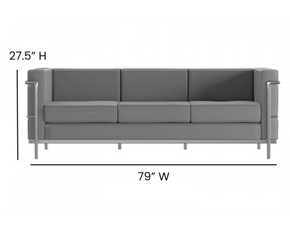 BLNK HERCULES Regal Series LeatherSoft Contemporary Sofa with Encasing Frame - Gray