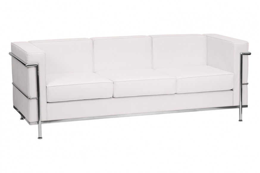 BLNK™ HERCULES Regal Series LeatherSoft Contemporary Sofa with Encasing Frame - Melrose White