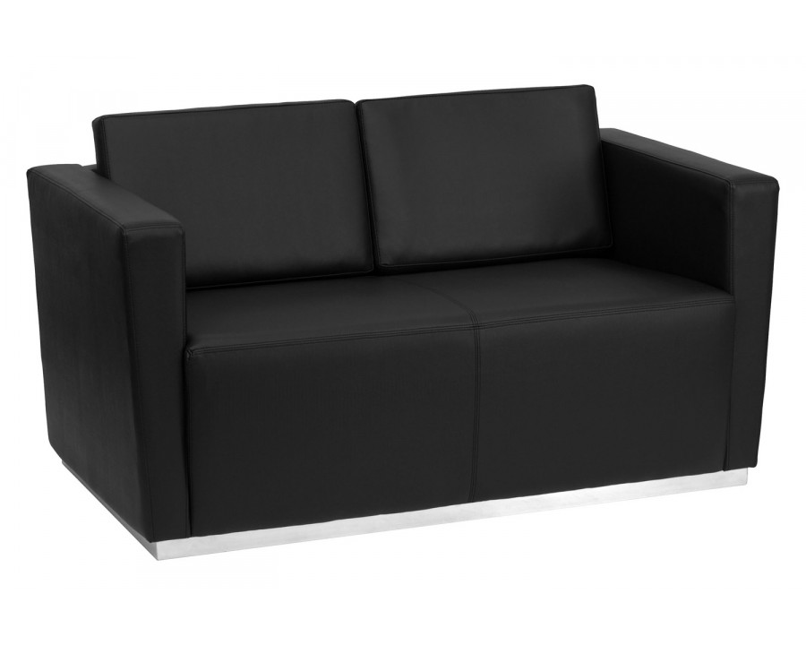 BLNK - HERCULES Trinity Series LeatherSoft Contemporary Loveseat with Stainless Steel Base